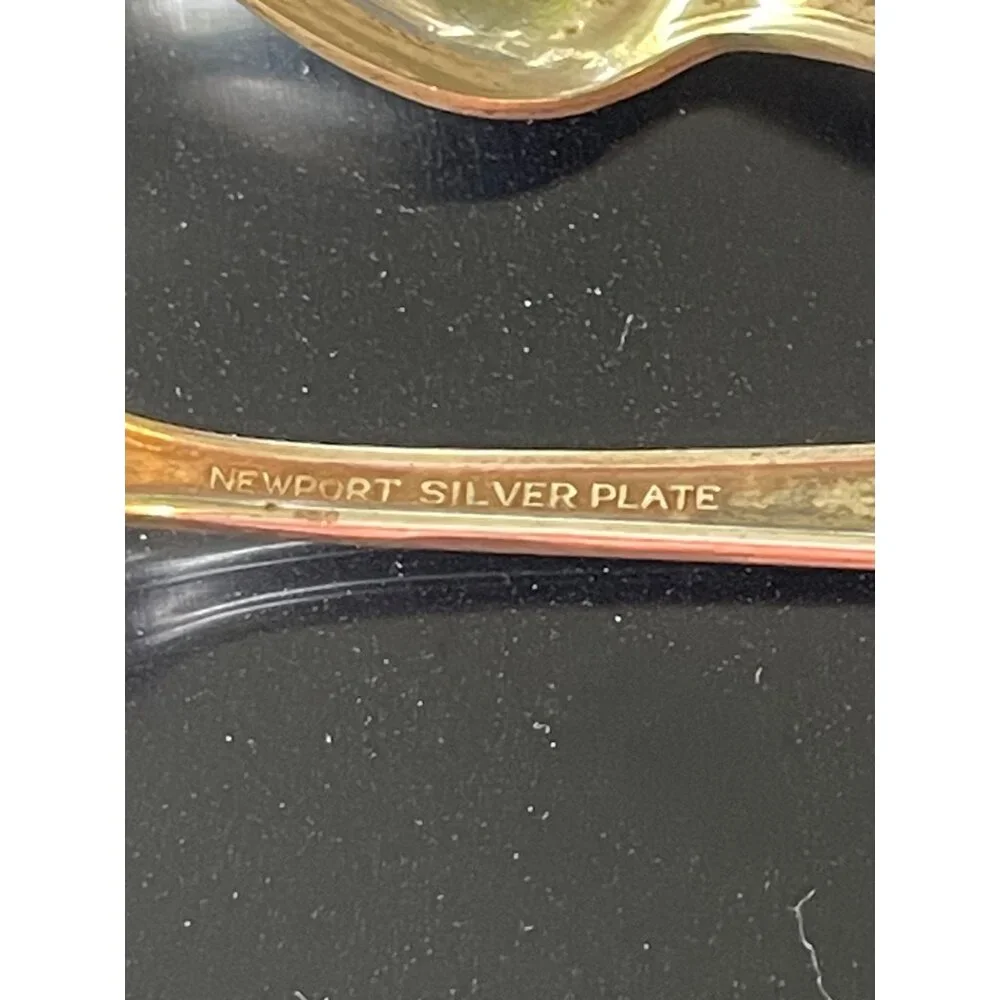 Newport Silver Plated Demi-Tasse Spoon Set Vintage Monogram Area